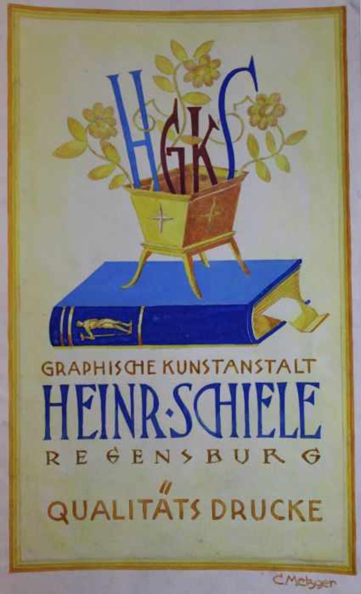 Plakatentwurf - Christian Metzger (1874 Simbach am Inn - letzte Erw. vor 1930 Regensburg) "Grafische