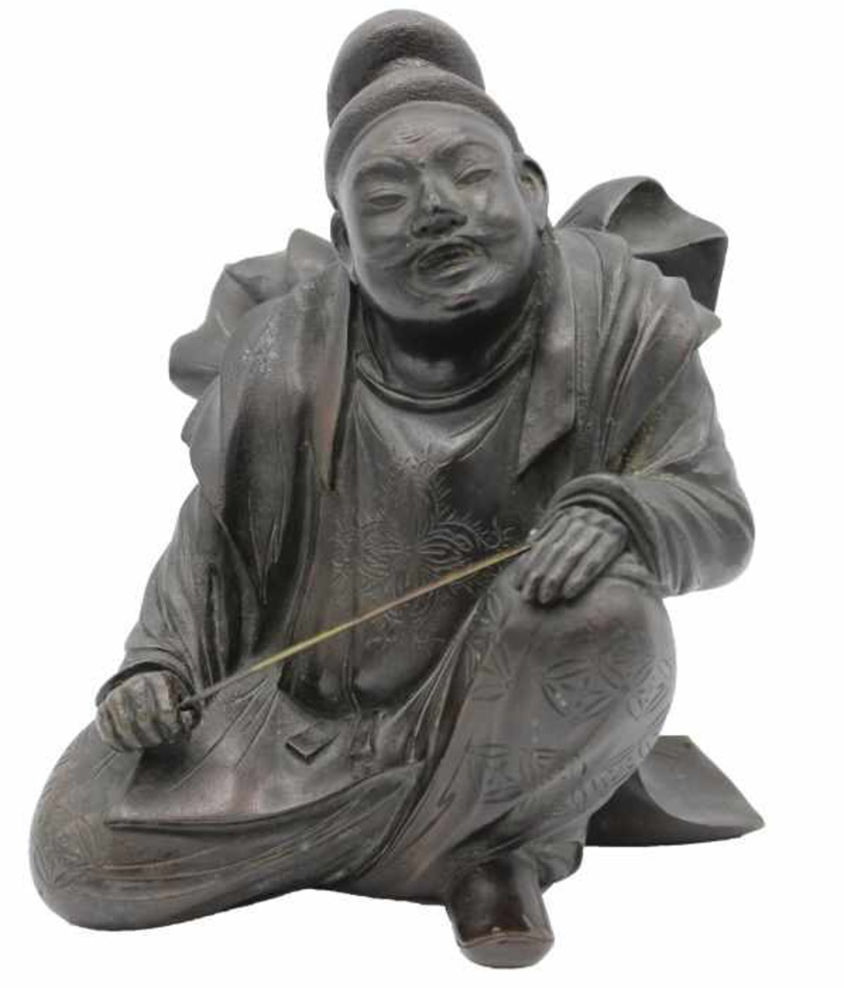Figur - wohl China 1.H.20.Jahrhundert "Schauspieler", Bronze, dunkel patiniert, Höhe ca. 18 cm