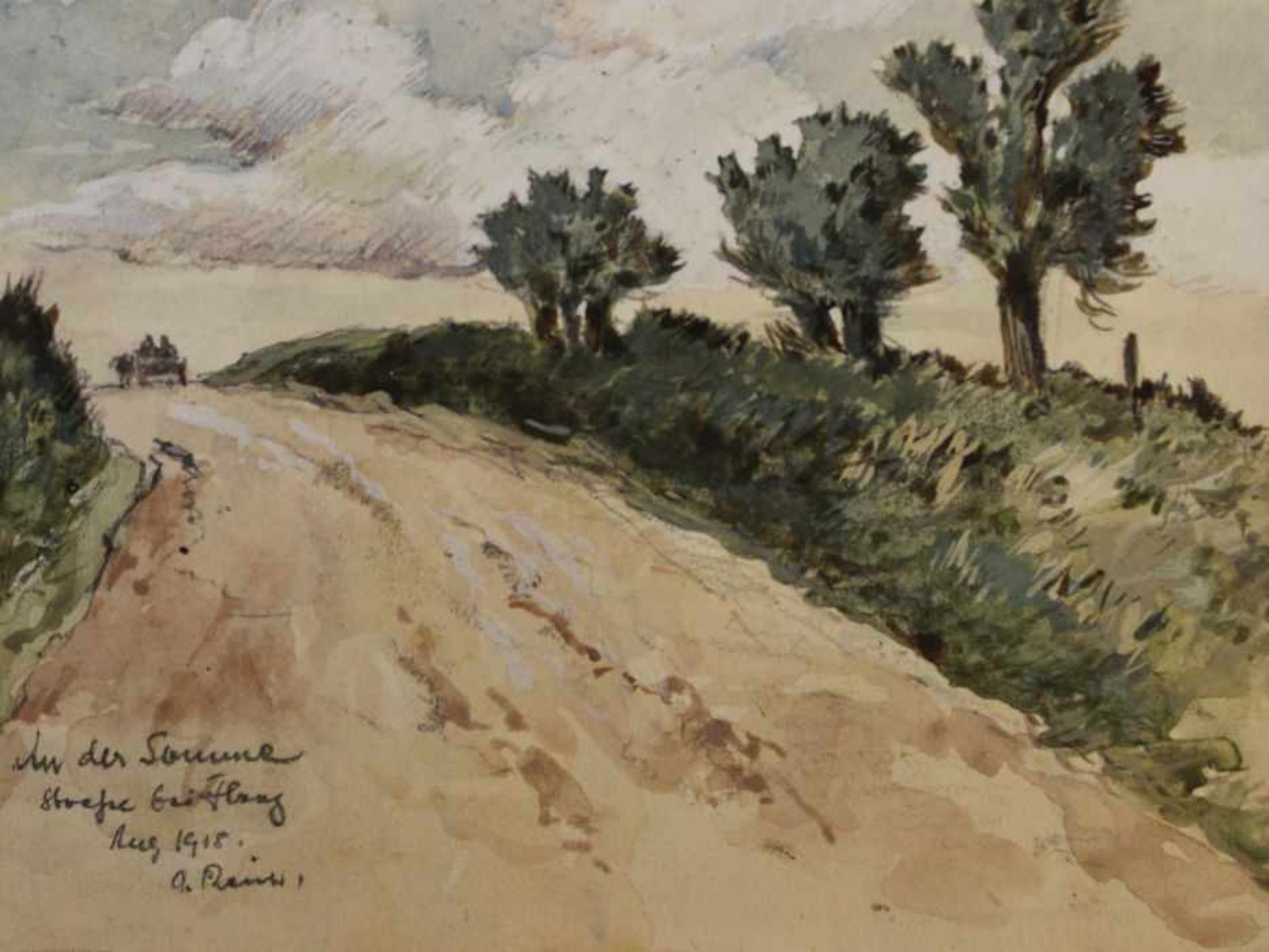 Aquarell - Adolf Reich (1887 Wien 1963) "An der Somme", l.u. signiert und datiert Aug. 1918,