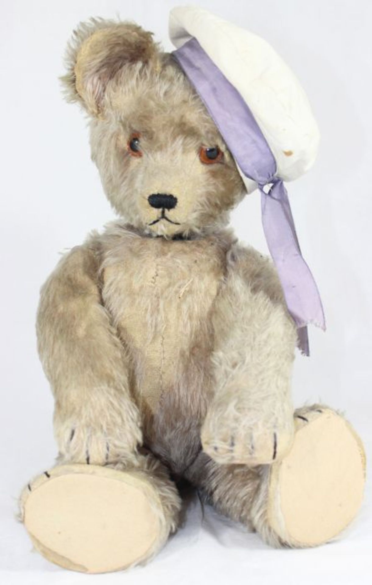 Teddybär - Marke SCHUCO (Nürnberger Spielzeughersteller) mit Yes/No-Mechanik, hell/karamell,