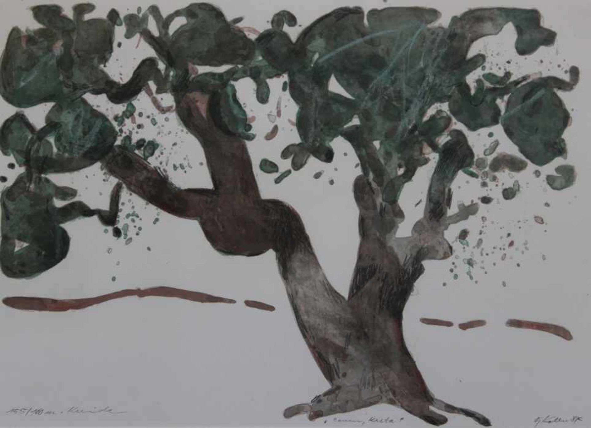 Farblithographie - Oskar Koller (16.10.1925 Erlangen - 17.5.2004 Fürth) "Baum, Kreta", r.u.