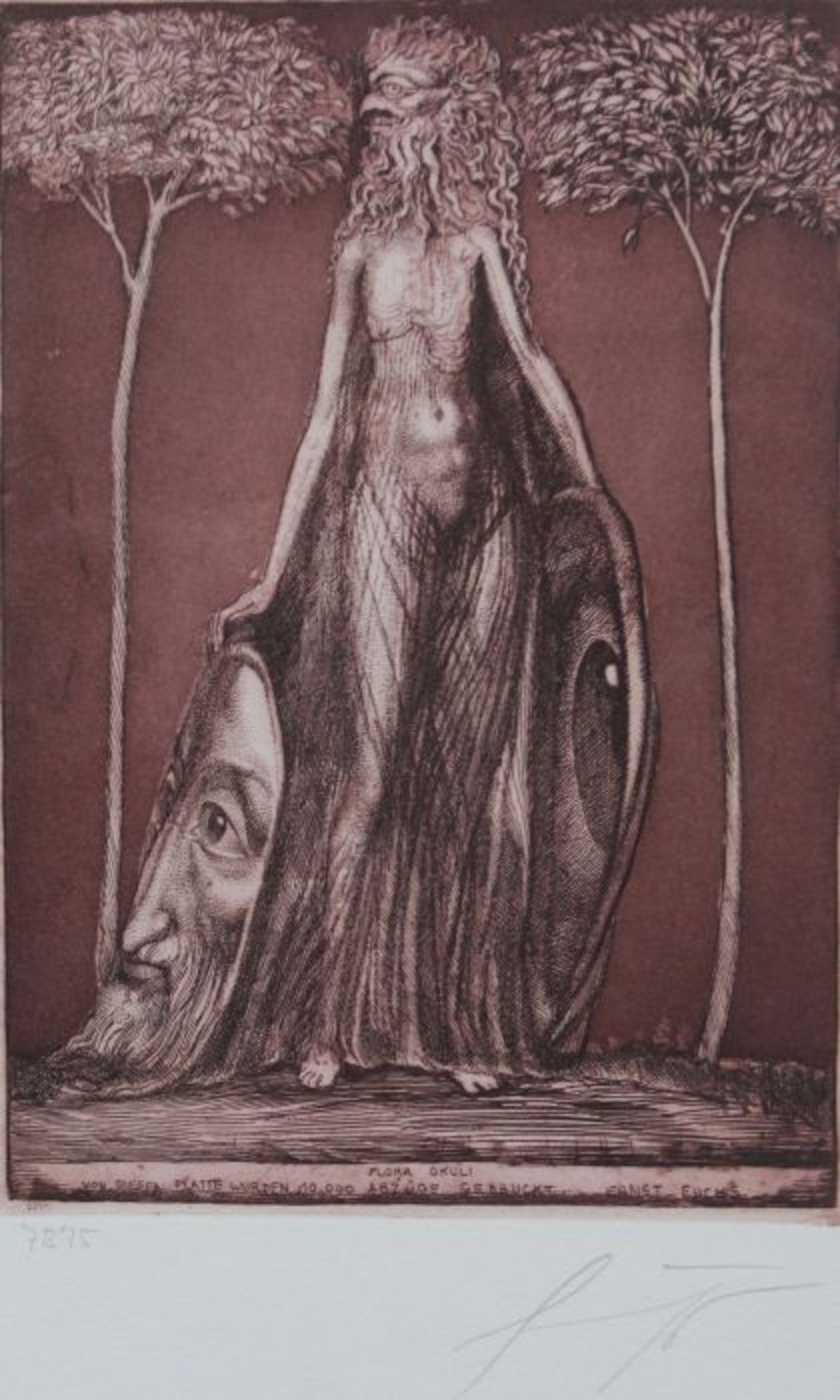 Radierung - Ernst Fuchs (Wien 1930 - 2015) "Flora Okuli", r.u. Bleistiftsignatur, 7875,
