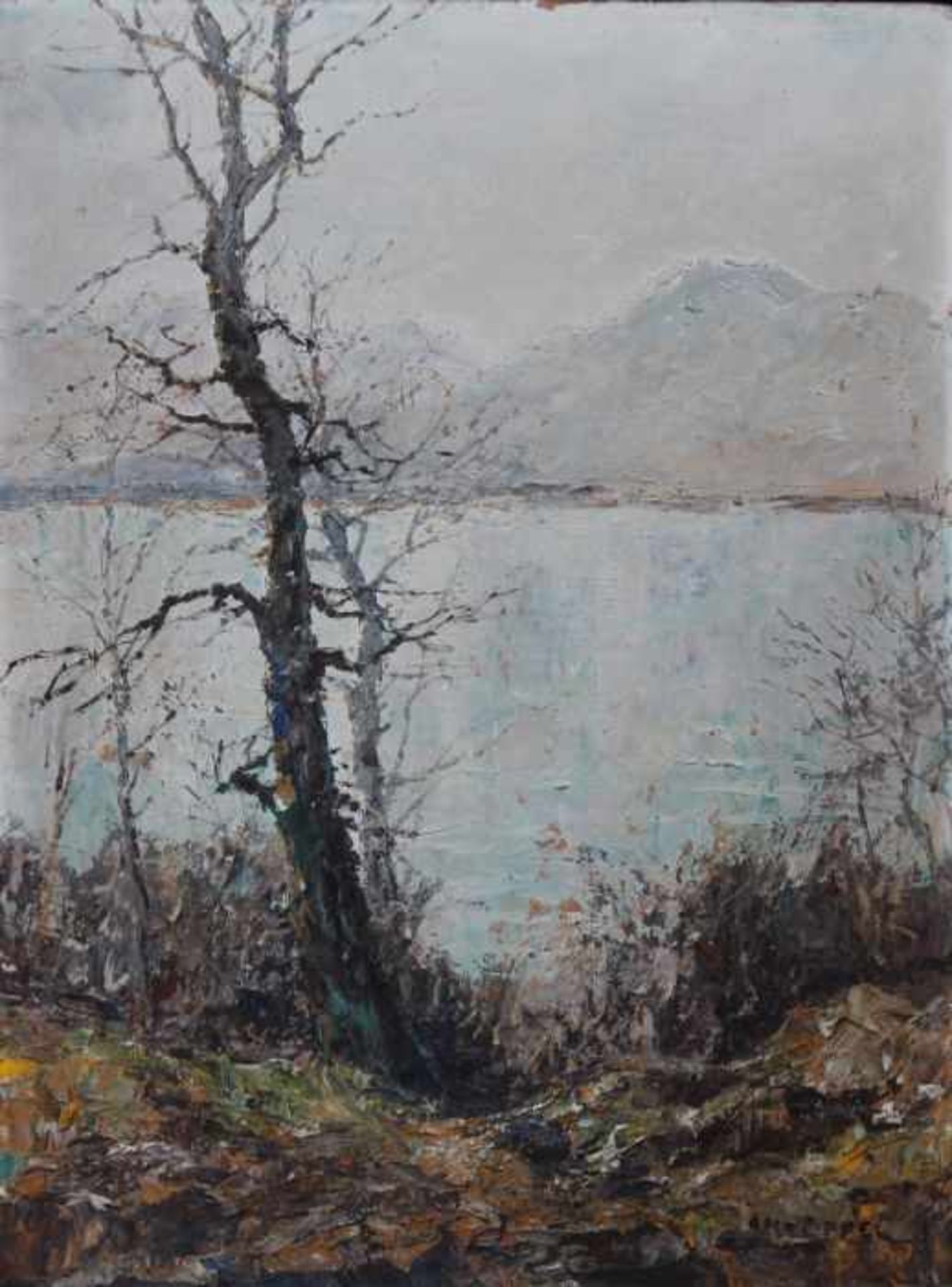 Gemälde - Otto Eduard Pippel (1878 Lodz - 1960 München) " Landschaft mit Gebirgssee ", r.u.