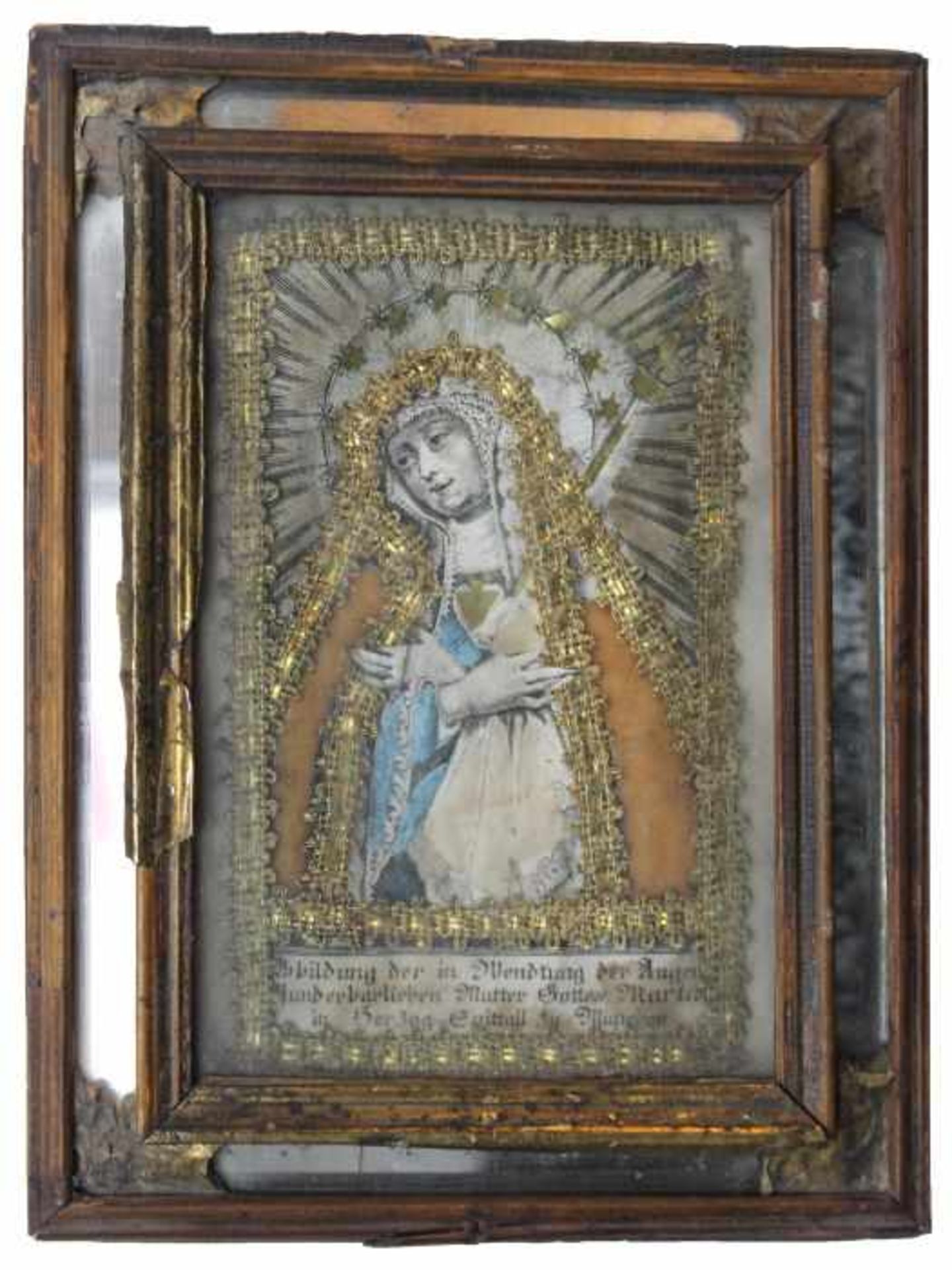 Klosterarbeit - deutsch 1.H.19.Jahrhundert "Gnadenbild der Mutter Gottes Maria in Herzog Spital