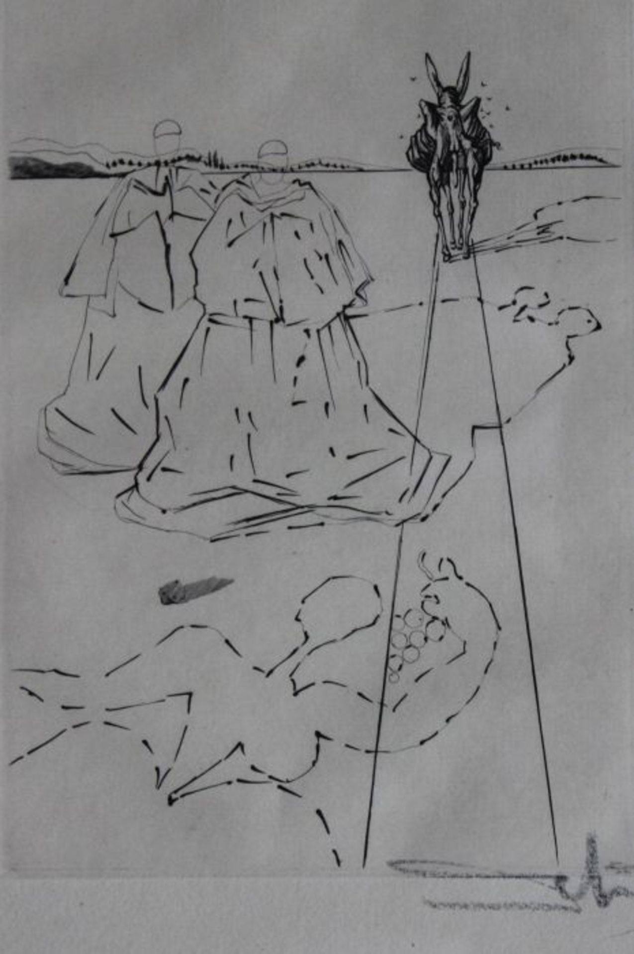 Spätabzug einer Radierung - Salvador Dali (1904 Figueres - 1989) "Surreale Darstellung", r.u. mit