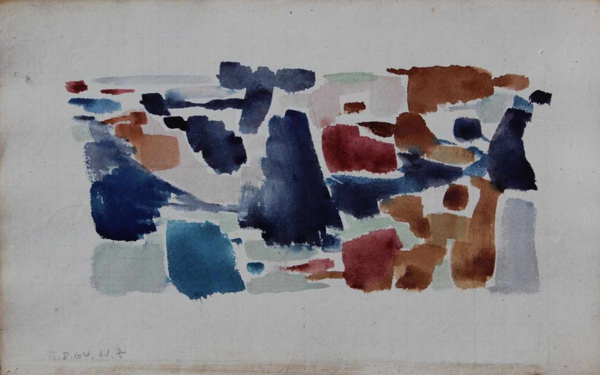 Aquarell - Walter Zacharias (Regensburg 21.10.1919 - 19.7.2000) "Abstrakte Landschaft", l.u.