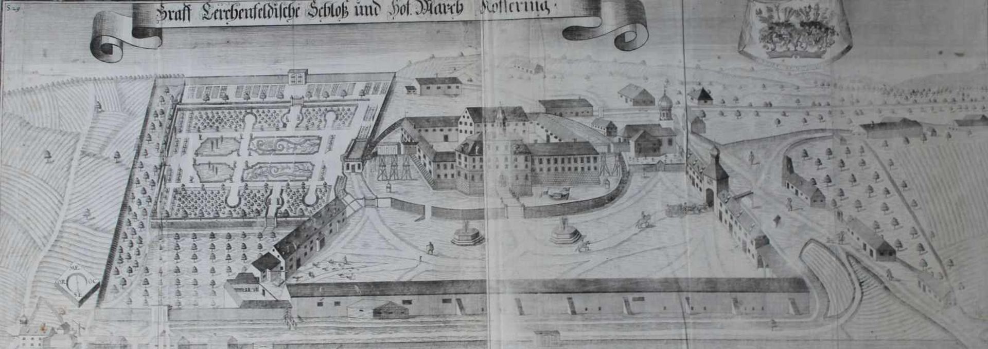 Großer Kupferstich - Michael Wening (1645 Nürnberg - 1718 München) "Schloß Köfering", 18.