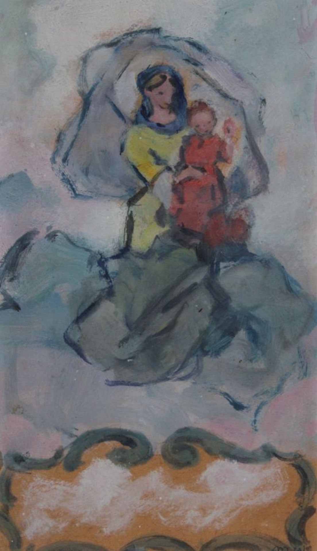 Arbeit von Max Wissner (1873 Geiersberg/Böhmen - 1959 Regensburg) "Madonna mit Kind", r.u.