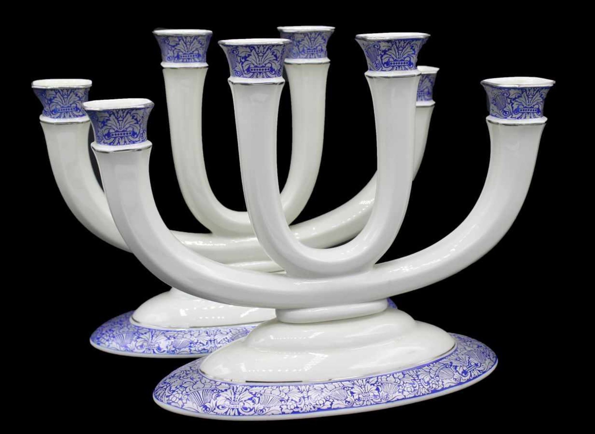 Paar Kerzenleuchter - Entwurf wohl Otto Koch (1901-1974) Marke Rosenthal um 1930, Porzellan weiß,