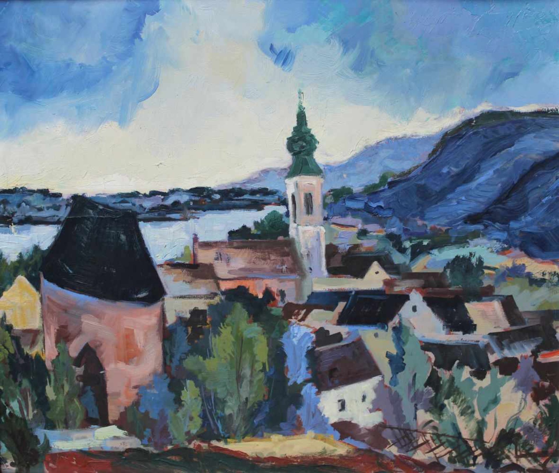 Gemälde - Oskar Matulla (1900 - 1982 Wien) "Hainburg an der Donau", r.u. monogrammiert und datiert