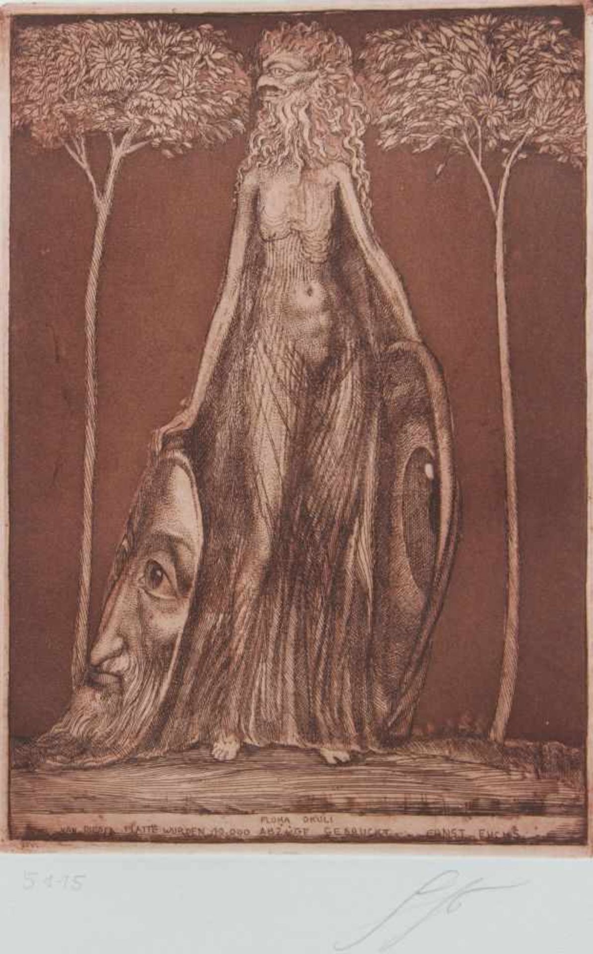 Farbradierung - Prof. Ernst Fuchs (Wien 1930 - 2015) "Flora Okuli", r.u. Bleistiftsignatur, Nr.