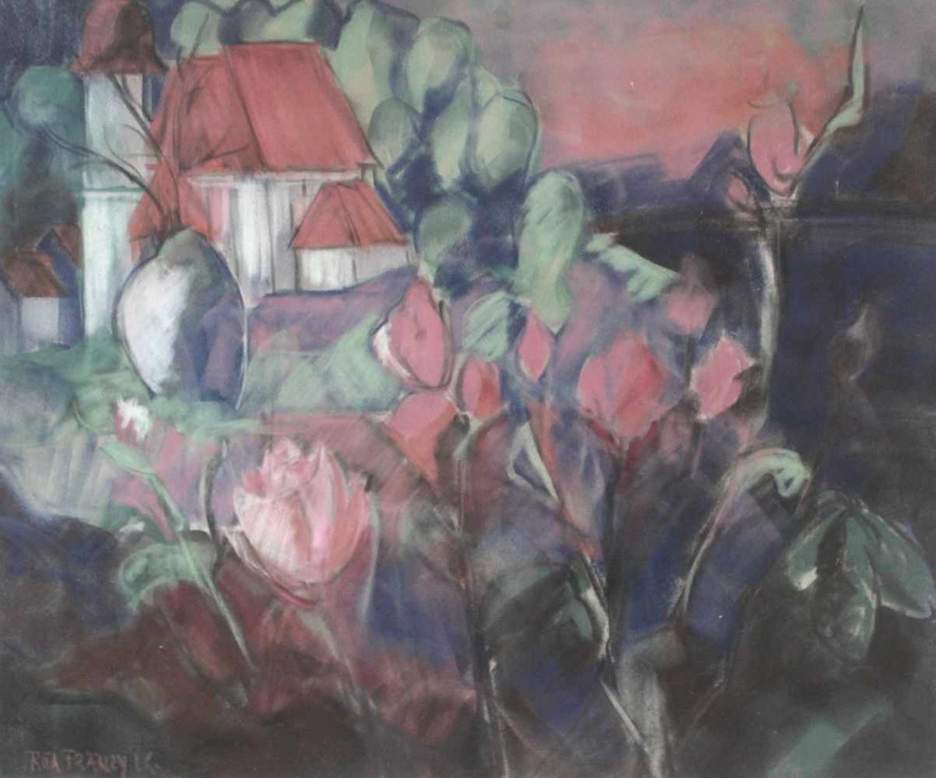 Pastellkreide - Rita Fränzy Karrer (1940 Abensberg) "Blick zur Mariaorter Kirche", l.u. signiert,