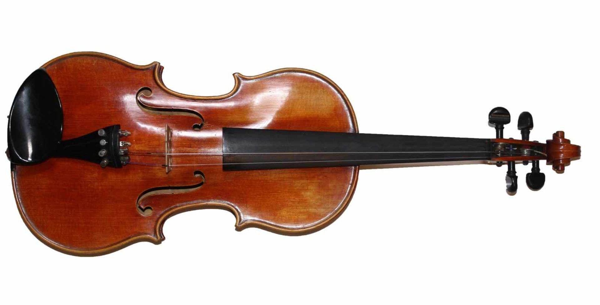 Geige - Johann Gottfried Dunger (1849-1913) Erlbach bei Marktneukirchen, innenliegendes Etikett