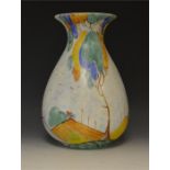 Beswick painted Vase with village scene,