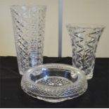 Three pieces of Waterford glass,