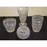 Four pieces of Waterford glass,