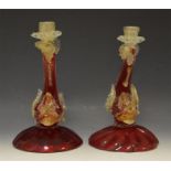 Pair of Venetioan Glass Fish Sticks,