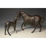 Beswick Black Beauty and Foal,