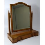 Cotswold School Arts and Crafts oak dressing table mirror, on two drawer box base. Height 52cm.