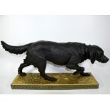 A ceramic French figure of a black setter signed by Millet de Marcilly