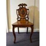 A European yew wood hall chair