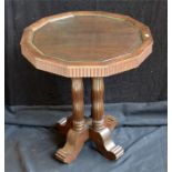 An oak Secessionist/ Art Deco glass top table