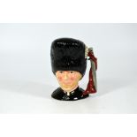 A Royal Doulton small prototype Character Jug The Guardsman in different colour way.