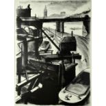 Henry Deykin (British, 1905-1989), 'From Old Waterloo Bridge', lithograph