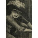 Henri Joseph Thomas (Belgian, 1878-1972), a study of a young woman, lithograph