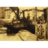 After Harold Ainsworth Rigby ARCA (1879-1938), 'St Katherine's Wharf', etching