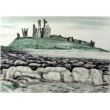 David Gentleman (British, b.1930), Dunstanburgh Castle, colour lithograph 132 of 150