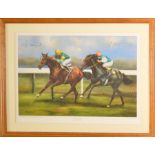 A signed print of the racehorse 'Dancing Brave'