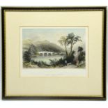 After W.H. Bartlett (British, 1809-1854), 'Auld Garth Bridge (Niths-dale)' engraved print