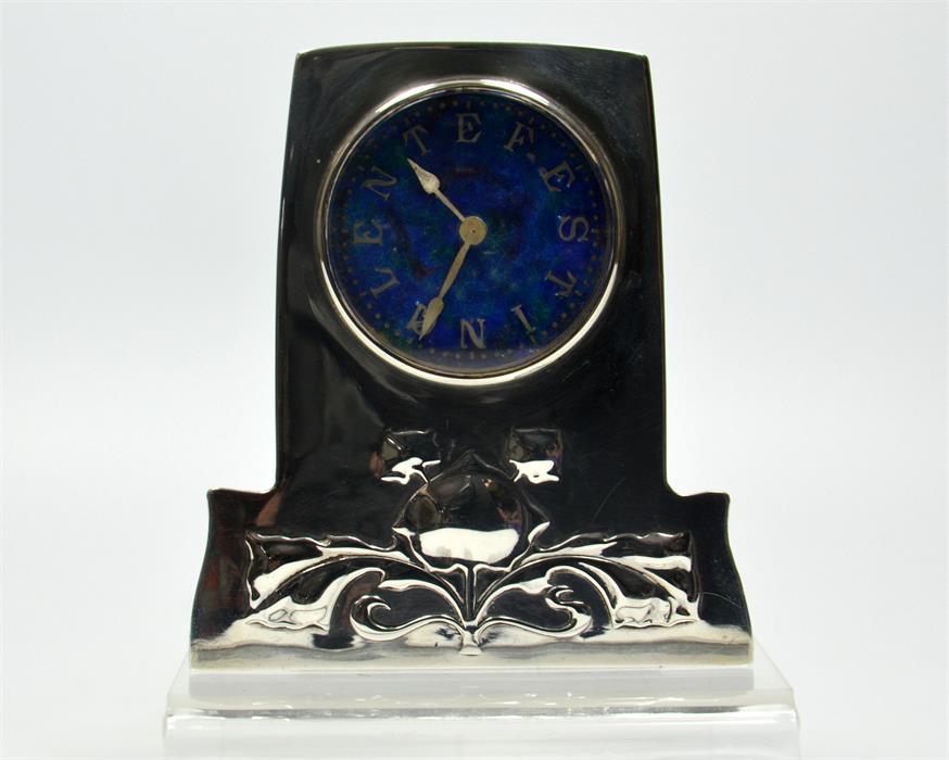 A silver Liberty & Co Cymric clock designed by Archibald Knox, Birmingham 1904 - Image 2 of 6