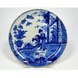 A Dutch Delft blue and white dish