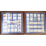 CIGARETTE CARDS - PAIR FRAMED REPRODUCTION SETS