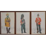 3 PRINTS ENGLISH/SCOTTISH/INDIAN ARMY