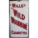 WILL'S WILD WOODBINE CIGARETTES ENAMEL SIGN