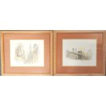 PAIR FRAMED PRINTS - NEW YORK SCENES 19'X17'