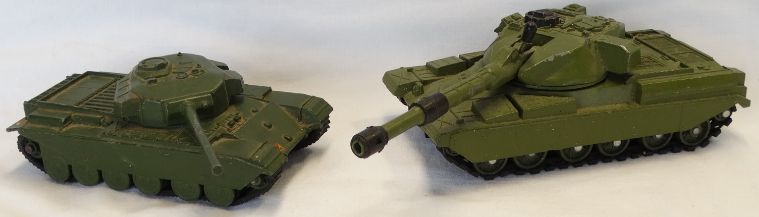 DINKY CENTURION & CHIEFTAN TANKS (2)