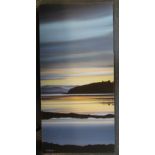 KEN MESSOM TRIPLE COMPOSITE OIL PAINTING LANDSCAPE LAKE & SKY 66'X30'