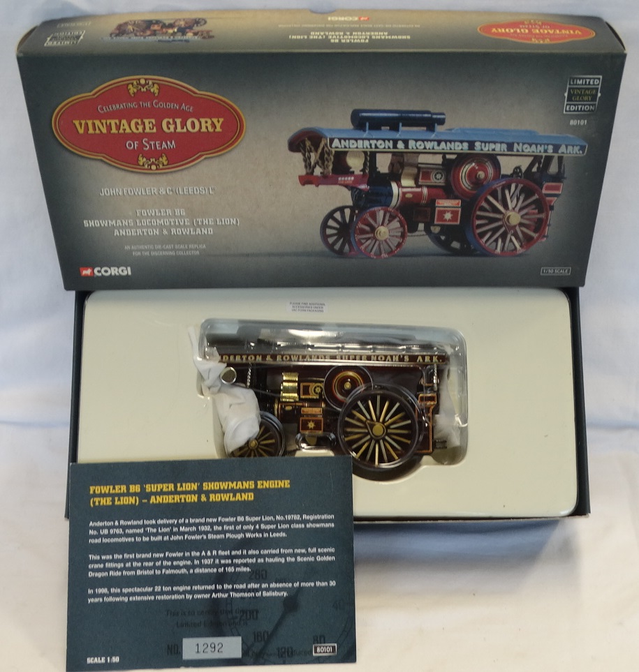 CORGI VINTAGE GLORY OF STEAM LTD EDITION FOWLER B6 THE LION ANDERTON & ROWLAND