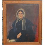 R.JAMES OIL ON CANVAS 1846 PORTRAIT OF MRS S.HOOKIN 25X30