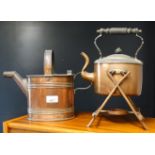 COPPER WATERING CAN & SPIRIT KETTLE (NO BURNER)