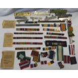 MEDAL BARS, RIBBON SCRAPS ETC