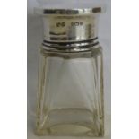 SILVER DECO SALTS BOTTLE WITH GLASS STOPPER