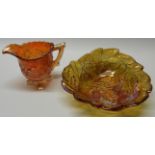 CARNIVAL GLASS JUG & BOWL