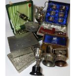 BOX OF METALWARE ETC