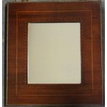 MAHOGANY BRASS BOUND INLAID WALL MIRROR