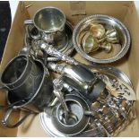 BOX OF PLATED WARE